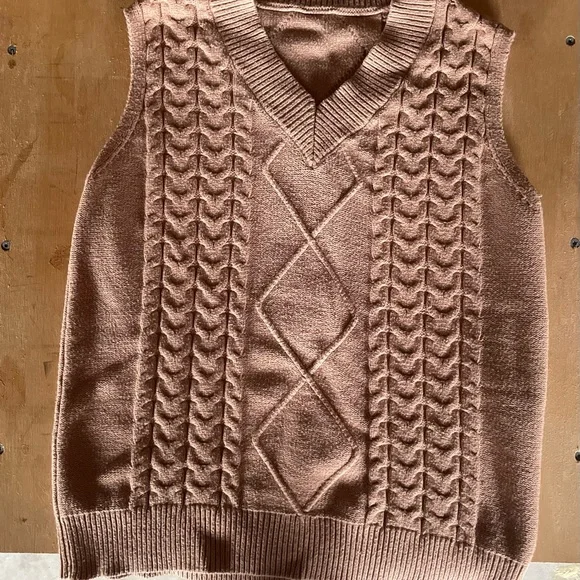 Women’s Tan Sweater Vest - Picture 1 of 3